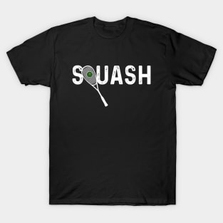 Squash Racquet and Text Logo T-Shirt